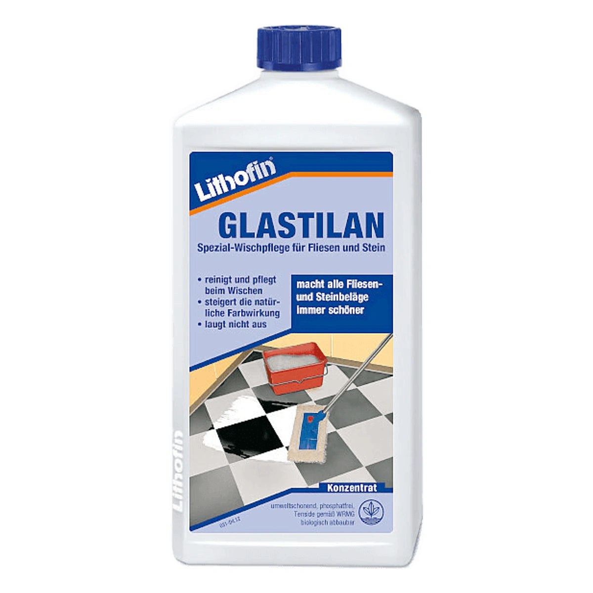 Lithofin EASY-CARE reiniger fles voor onderhoud van steen en tegels. Eenvoudige formule.