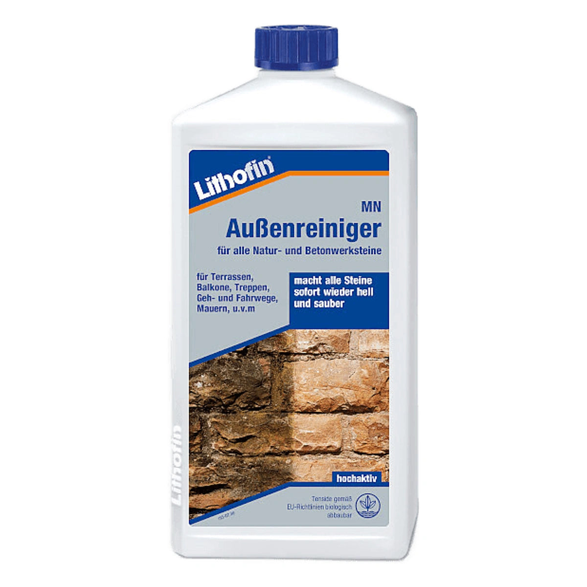 Lithofin MN Outdoor Cleaner fles. Steenzorgproduct voor terrassen, trappen en muren.
