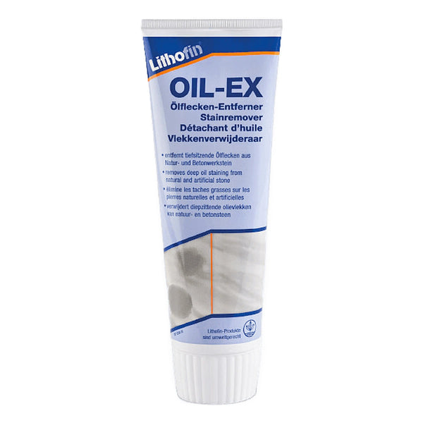 Tube Lithofin OIL-EX vlekverwijderaar voor steen, marmer & graniet. Effectieve olie vlekverwijdering.