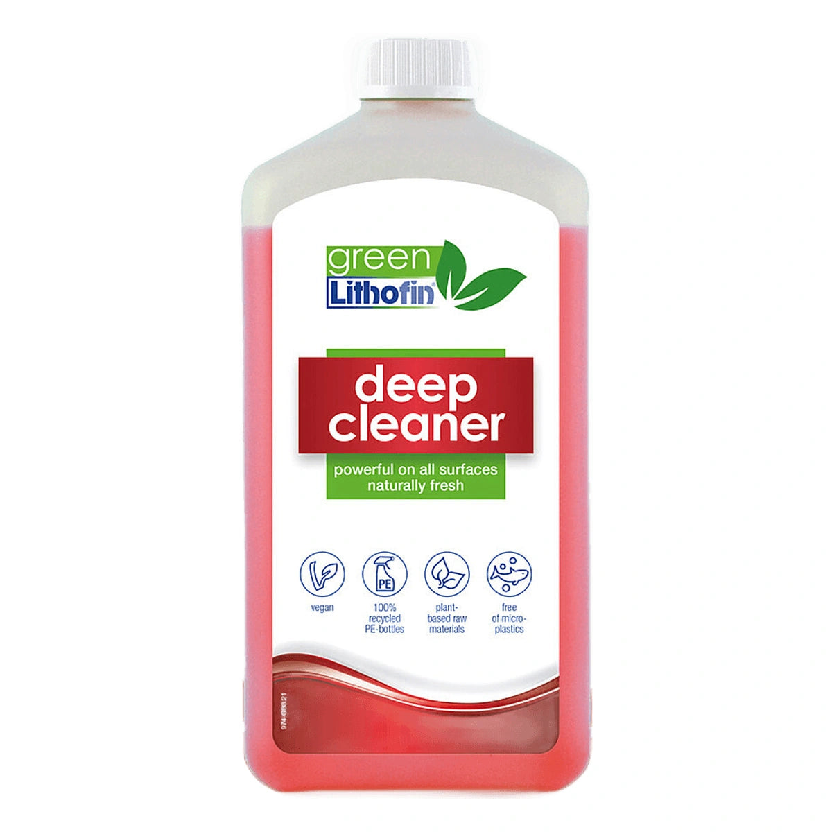 Fles Green by Lithofin Deep Cleaner, een steenverzorgingsproduct voor dieptereiniging.